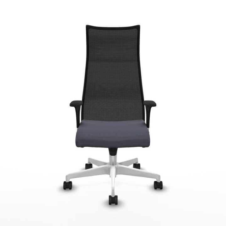 Albacete malla sincro malla negra bali gris oscuro brazos 1D base blanca ruedas 65 mm nailon