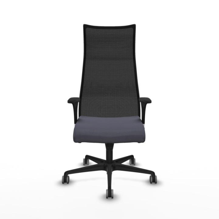 Albacete malla sincro malla negra bali gris oscuro brazos 1D base nailon ruedas 65mm engomadas