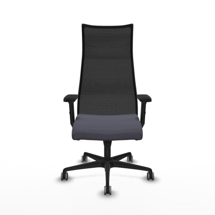 Albacete malla sincro malla negra bali gris oscuro brazos 2D base nailon ruedas 65mm engomadas