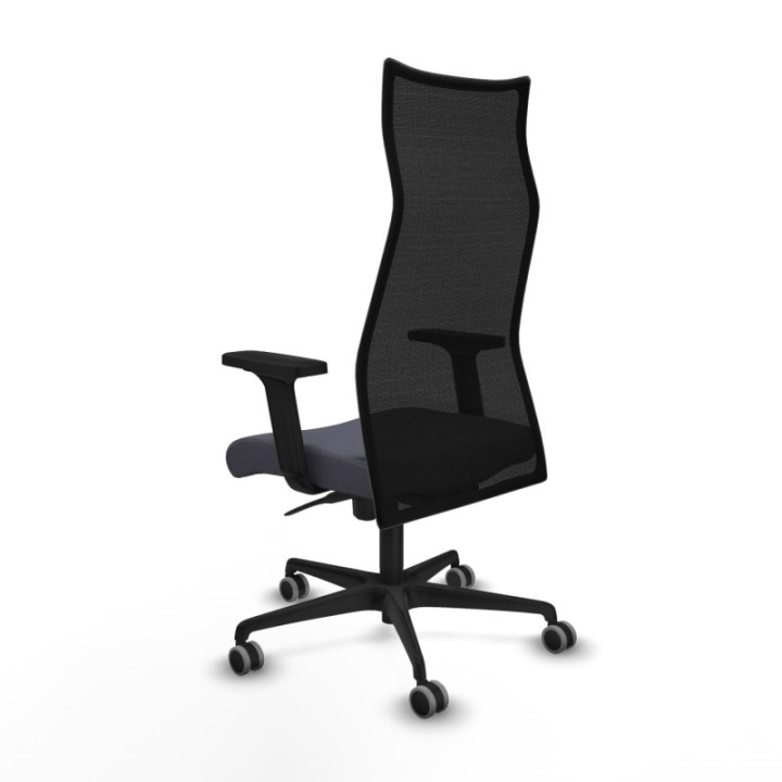 Albacete malla sincro malla negra bali gris oscuro brazos 2D base nailon ruedas 65mm engomadas