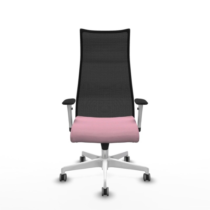 Albacete malla sincro malla negra bali rosa brazos blancos base blanca ruedas 65mm engomadas