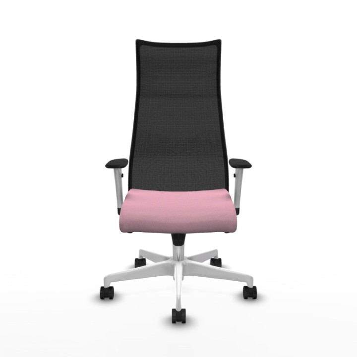 Albacete malla sincro malla negra bali rosa brazos blancos base blanca ruedas 65 mm nailon