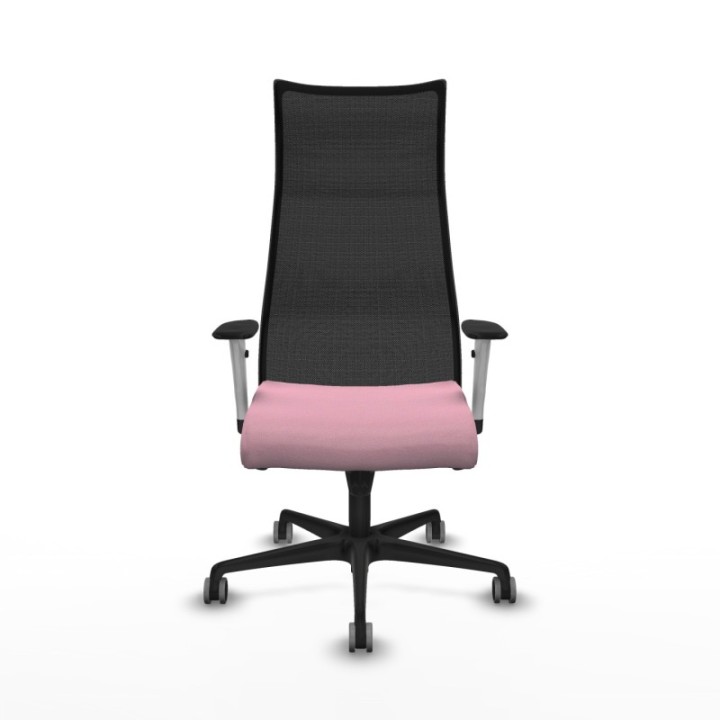 Albacete malla sincro malla negra bali rosa brazos blancos base nailon ruedas 65mm engomadas