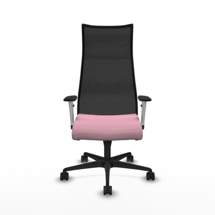 Albacete malla sincro malla negra bali rosa brazos blancos base nailon ruedas 65 mm nailon