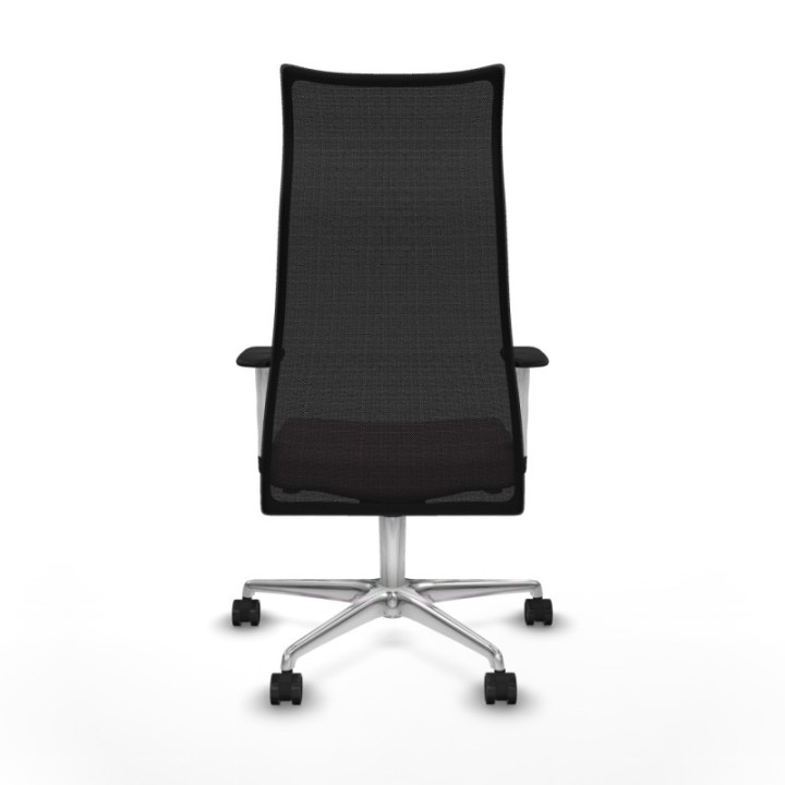 Albacete malla sincro malla negra bali rosa brazos blancos base aluminio ruedas 65 mm nailon