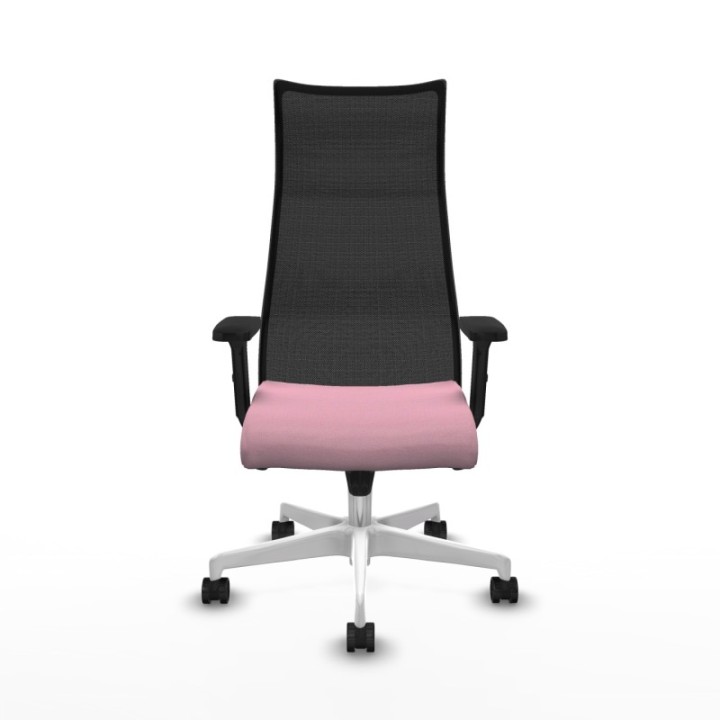 Albacete malla sincro malla negra bali rosa brazos 2D base blanca ruedas 65 mm nailon