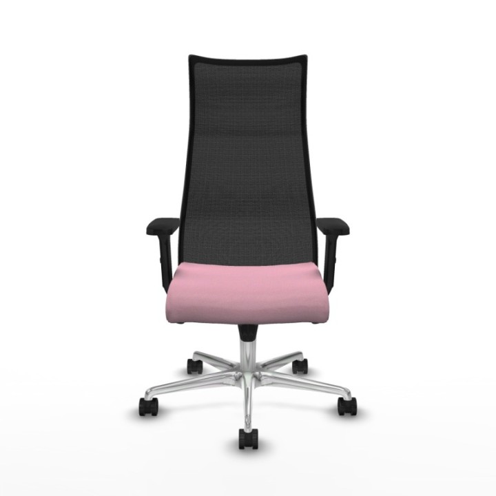 Albacete malla sincro malla negra bali rosa brazos 2D base aluminio ruedas 65 mm nailon