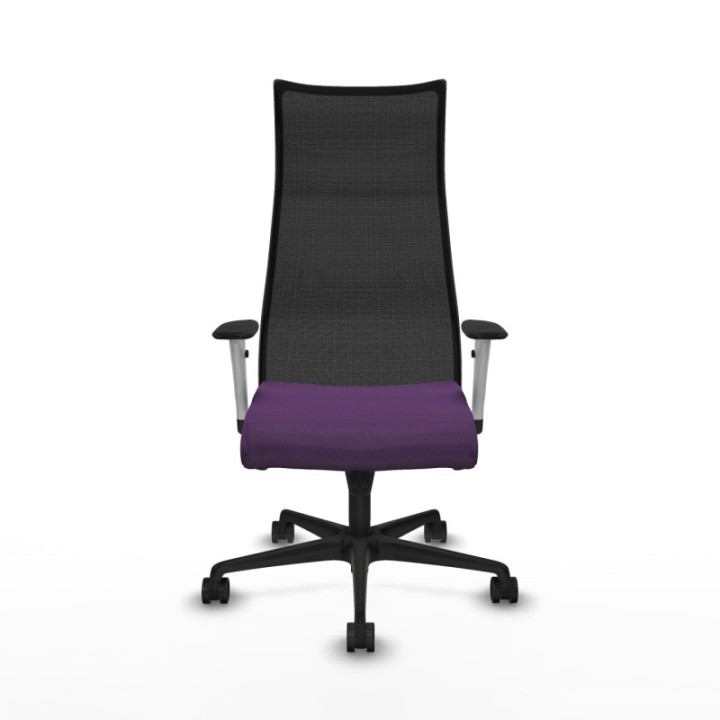 Albacete malla sincro malla negra bali morado brazos blancos base nailon ruedas 65 mm nailon