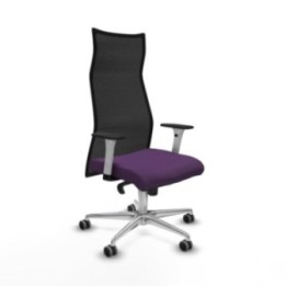 Albacete malla sincro malla negra bali morado brazos blancos base aluminio ruedas 65mm engomadas