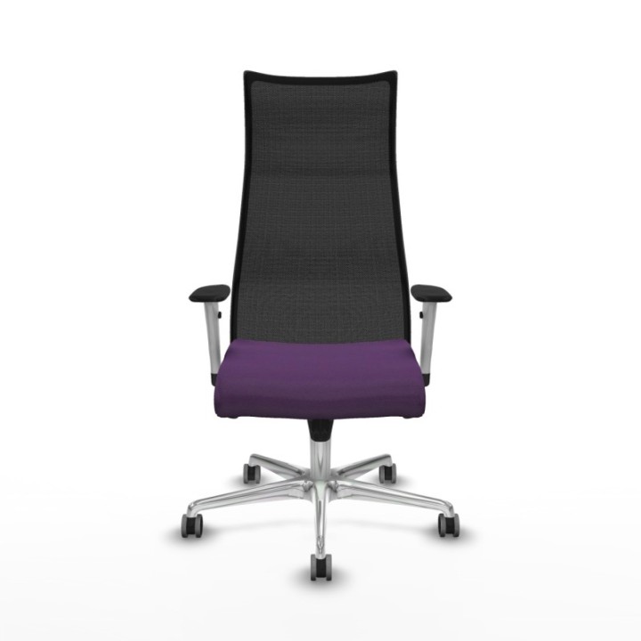 Albacete malla sincro malla negra bali morado brazos blancos base aluminio ruedas 65mm engomadas