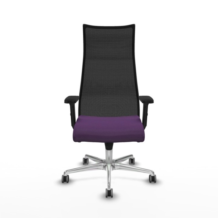 Albacete malla sincro malla negra bali morado brazos 2D base aluminio ruedas 65mm engomadas