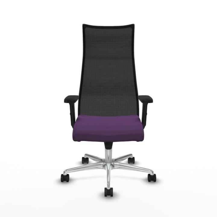 Albacete malla sincro malla negra bali morado brazos 2D base aluminio ruedas 65 mm nailon