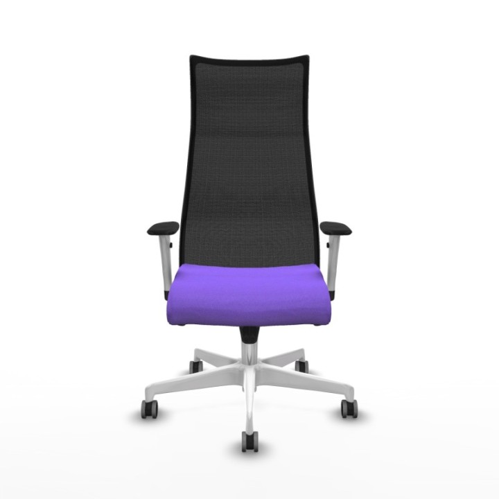 Albacete malla sincro malla negra bali lila brazos blancos base blanca ruedas 65mm engomadas