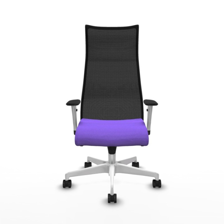 Albacete malla sincro malla negra bali lila brazos blancos base blanca ruedas 65 mm nailon