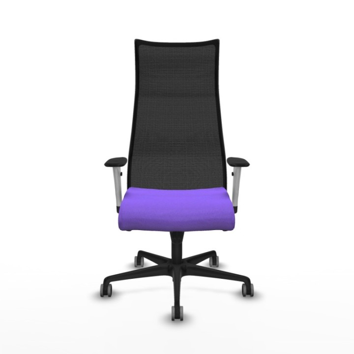 Albacete malla sincro malla negra bali lila brazos blancos base nailon ruedas 65mm engomadas