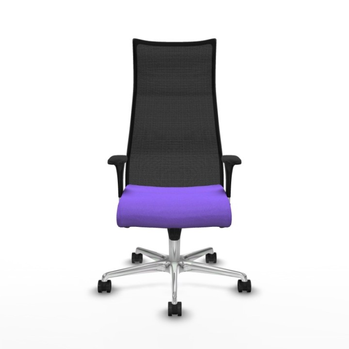 Albacete malla sincro malla negra bali lila brazos 1D base aluminio ruedas 65 mm nailon