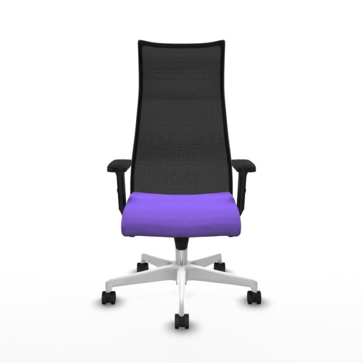 Albacete malla sincro malla negra bali lila brazos 2D base blanca ruedas 65 mm nailon