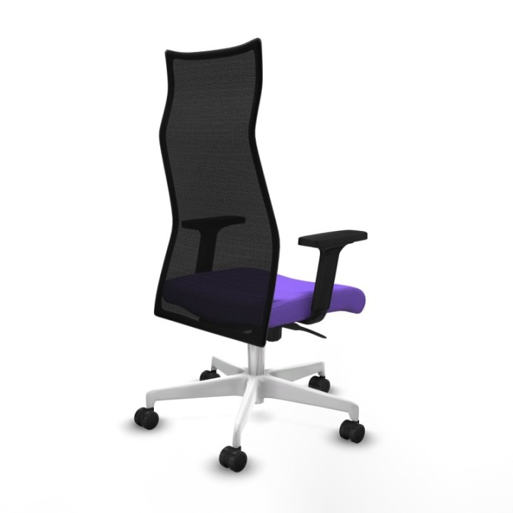 Albacete malla sincro malla negra bali lila brazos 2D base blanca ruedas 65 mm nailon