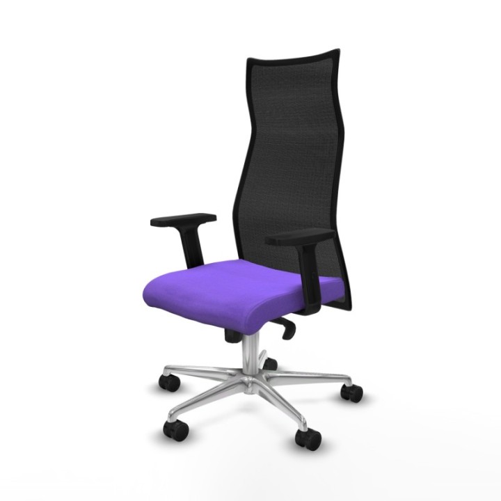 Albacete malla sincro malla negra bali lila brazos 2D base aluminio ruedas 65 mm nailon