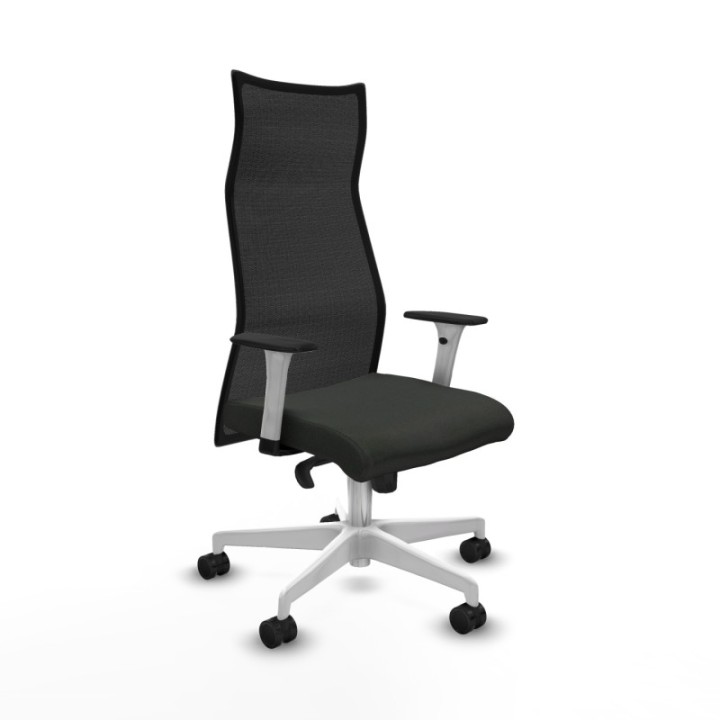 Albacete malla sincro malla negra bali negro brazos blancos base blanca ruedas 65 mm nailon