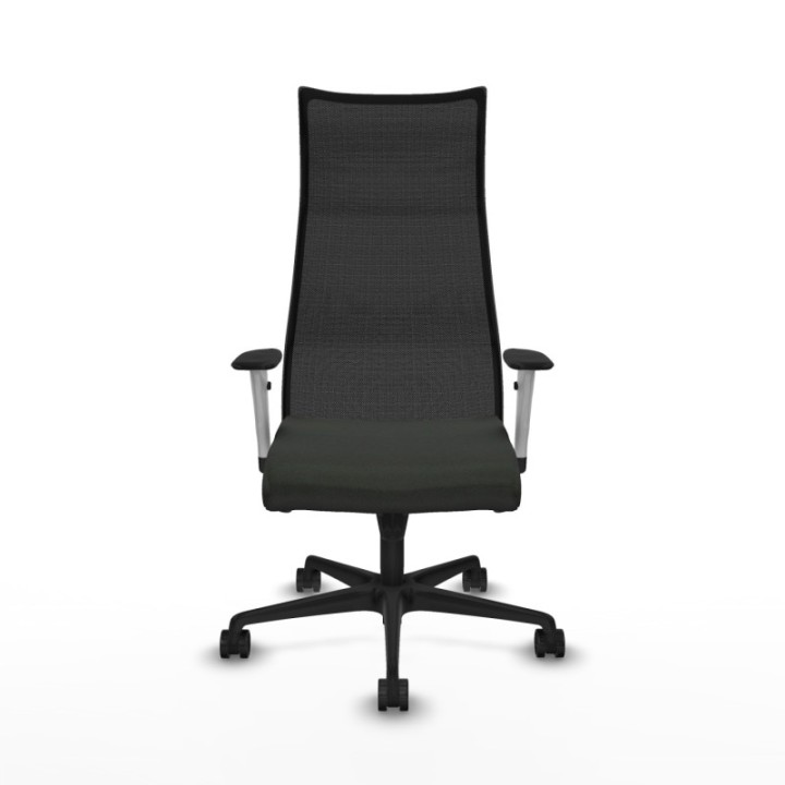 Albacete malla sincro malla negra bali negro brazos blancos base nailon ruedas 65 mm nailon