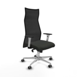 Albacete malla sincro malla negra bali negro brazos blancos base aluminio ruedas 65mm engomadas