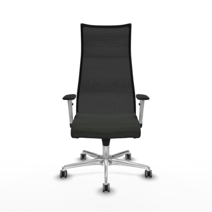 Albacete malla sincro malla negra bali negro brazos blancos base aluminio ruedas 65mm engomadas