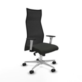 Albacete malla sincro malla negra bali negro brazos blancos base aluminio ruedas 65 mm nailon