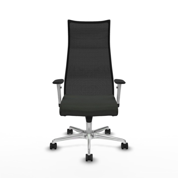 Albacete malla sincro malla negra bali negro brazos blancos base aluminio ruedas 65 mm nailon