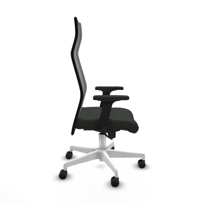 Albacete malla sincro malla negra bali negro brazos 2D base blanca ruedas 65 mm nailon