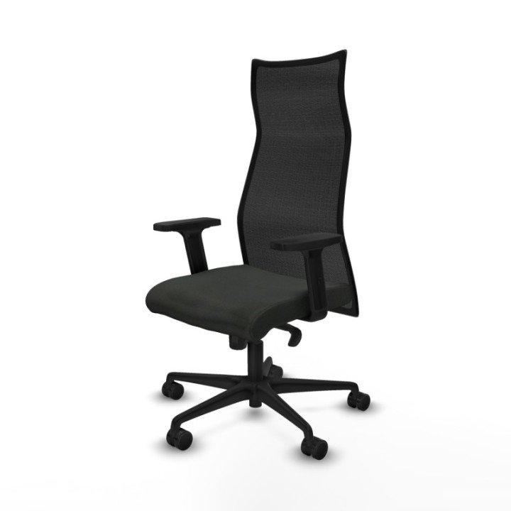 Albacete malla sincro malla negra bali negro brazos 2D base nailon ruedas 65 mm nailon