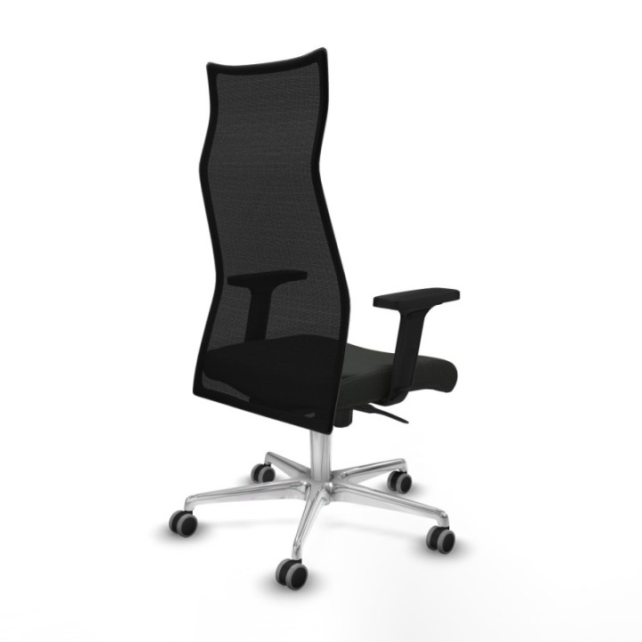 Albacete malla sincro malla negra bali negro brazos 2D base aluminio ruedas 65mm engomadas