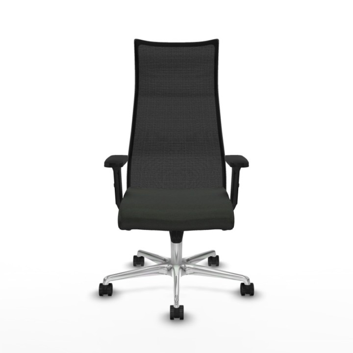 Albacete malla sincro malla negra bali negro brazos 2D base aluminio ruedas 65 mm nailon