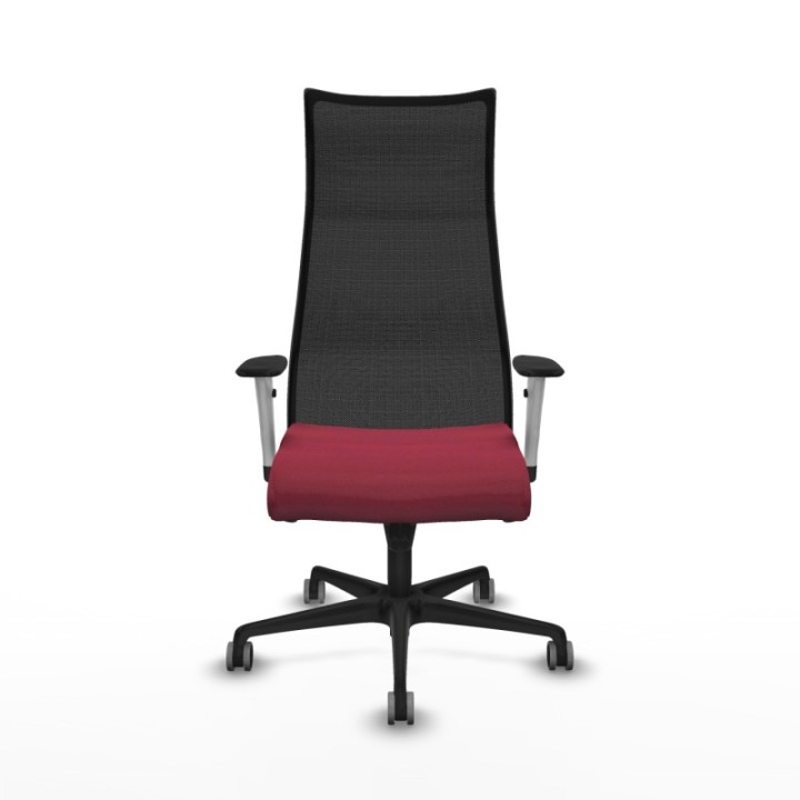 Albacete malla sincro malla negra bali granate brazos blancos base nailon ruedas 65mm engomadas