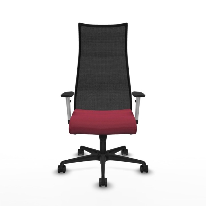 Albacete malla sincro malla negra bali granate brazos blancos base nailon ruedas 65 mm nailon