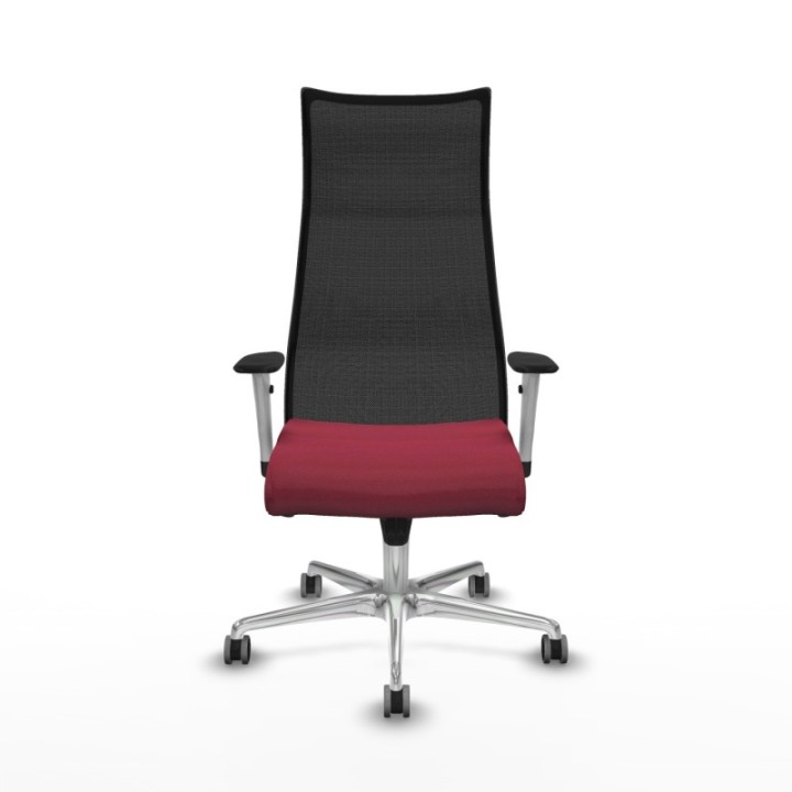 Albacete malla sincro malla negra bali granate brazos blancos base aluminio ruedas 65mm engomadas