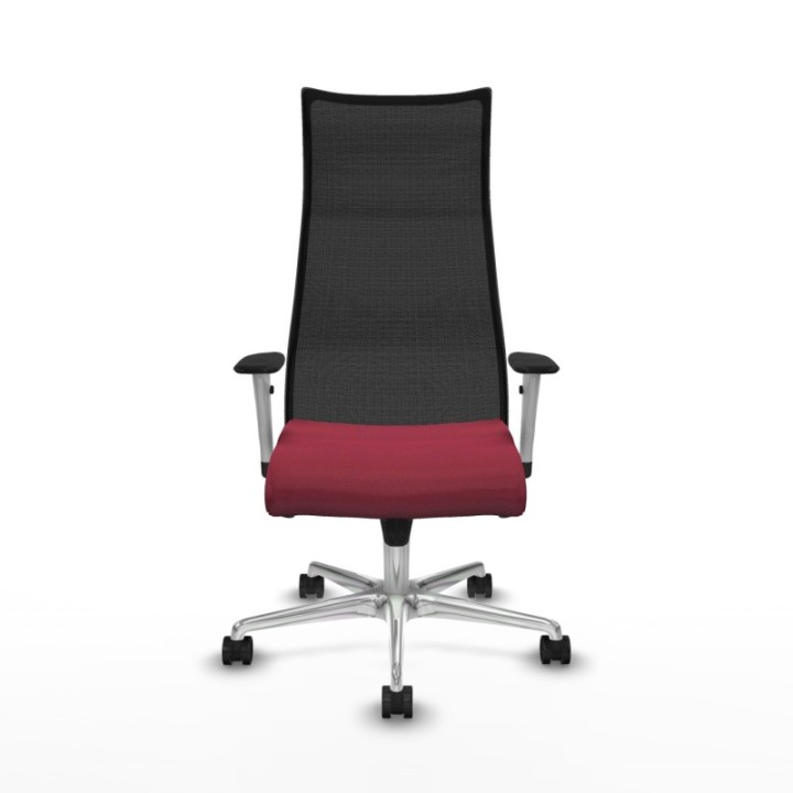 Albacete malla sincro malla negra bali granate brazos blancos base aluminio ruedas 65 mm nailon