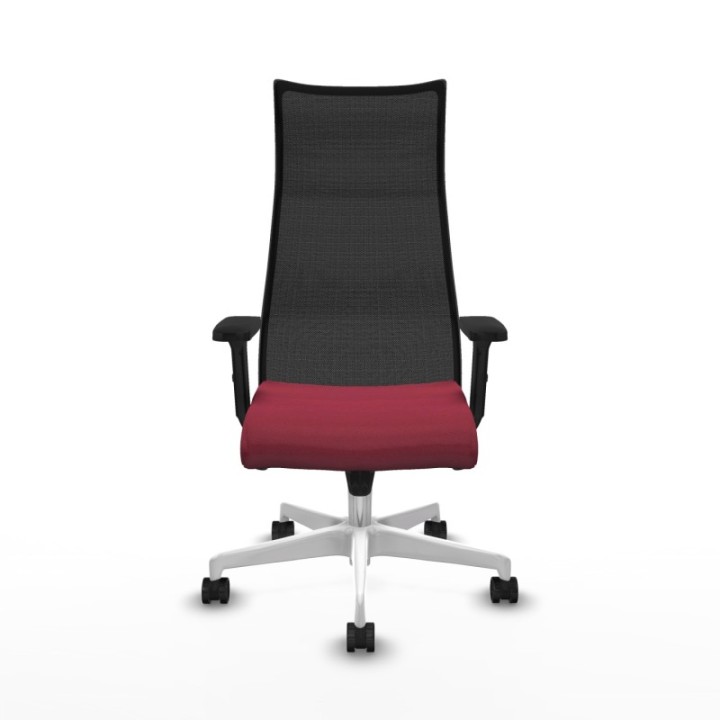 Albacete malla sincro malla negra bali granate brazos 2D base blanca ruedas 65 mm nailon