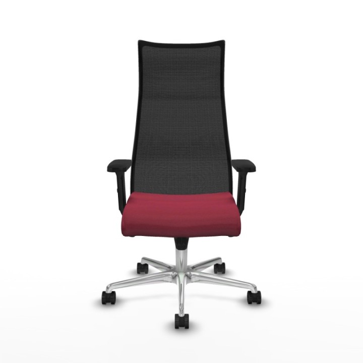 Albacete malla sincro malla negra bali granate brazos 2D base aluminio ruedas 65 mm nailon