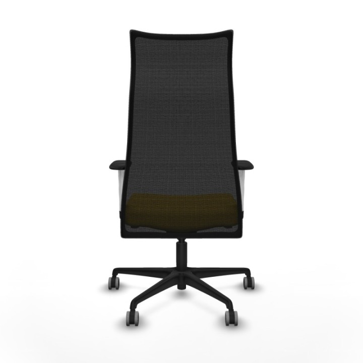 Albacete malla sincro malla negra similpiel amarillo brazos blancos base nailon ruedas 65mm engomadas