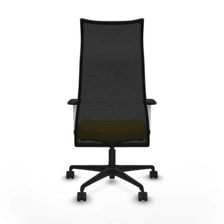 Albacete malla sincro malla negra similpiel amarillo brazos blancos base nailon ruedas 65 mm nailon