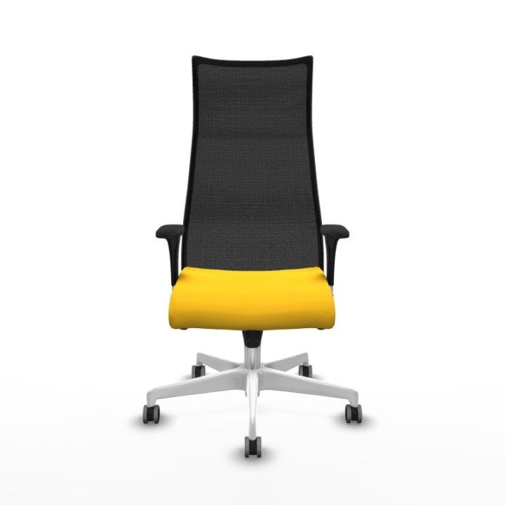 Albacete malla sincro malla negra similpiel amarillo brazos 1D base blanca ruedas 65mm engomadas