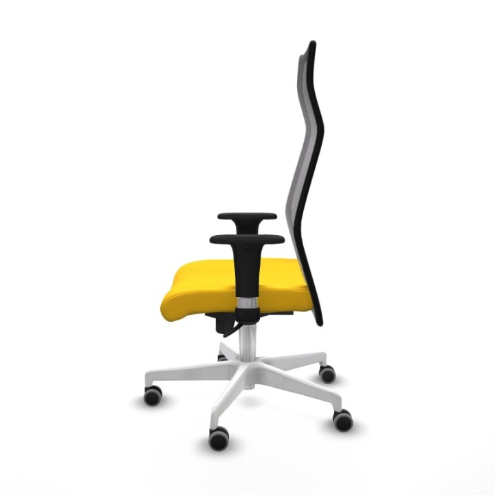 Albacete malla sincro malla negra similpiel amarillo brazos 1D base blanca ruedas 65mm engomadas