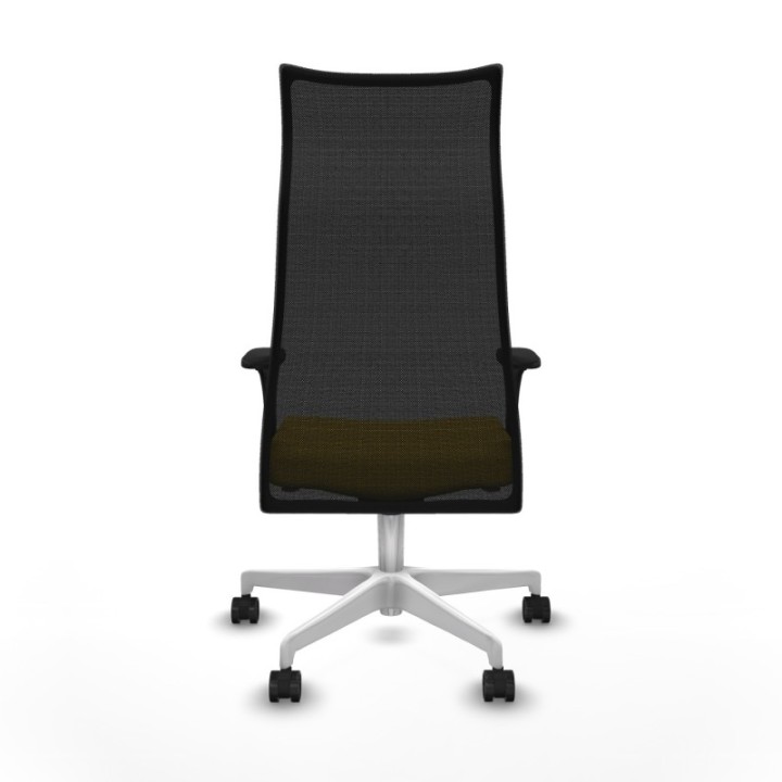 Albacete malla sincro malla negra similpiel amarillo brazos 1D base blanca ruedas 65 mm nailon