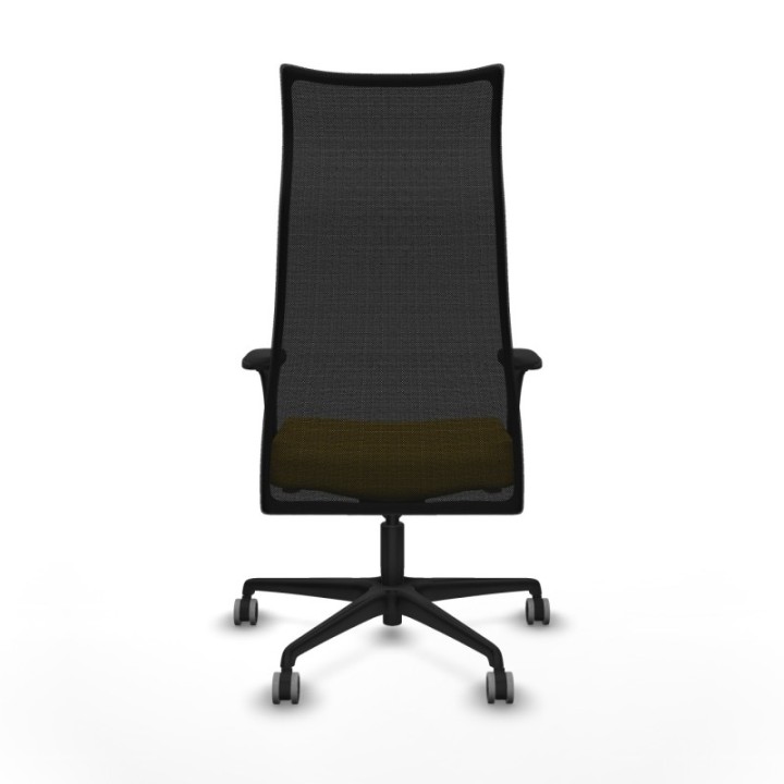 Albacete malla sincro malla negra similpiel amarillo brazos 1D base nailon ruedas 65mm engomadas