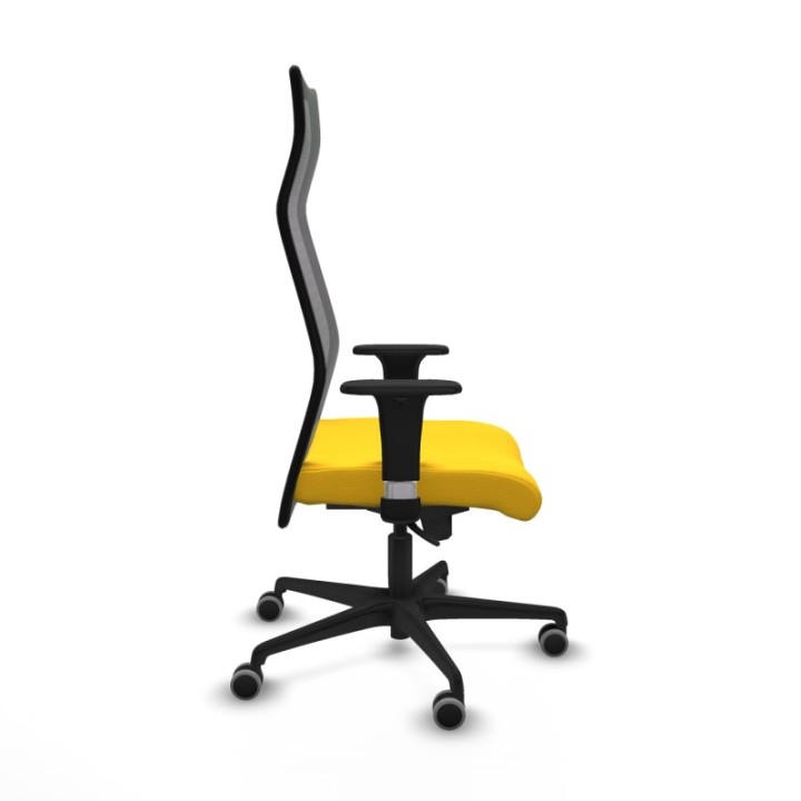 Albacete malla sincro malla negra similpiel amarillo brazos 1D base nailon ruedas 65mm engomadas