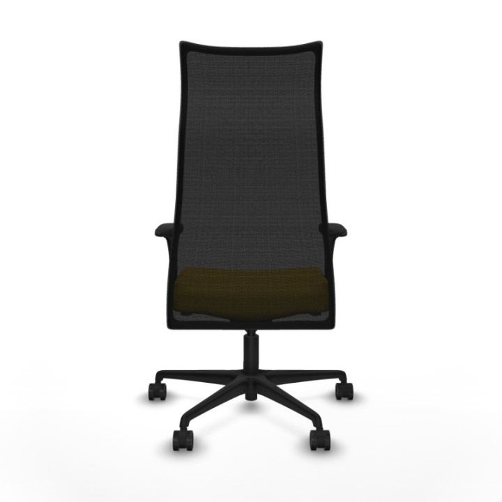 Albacete malla sincro malla negra similpiel amarillo brazos 1D base nailon ruedas 65 mm nailon