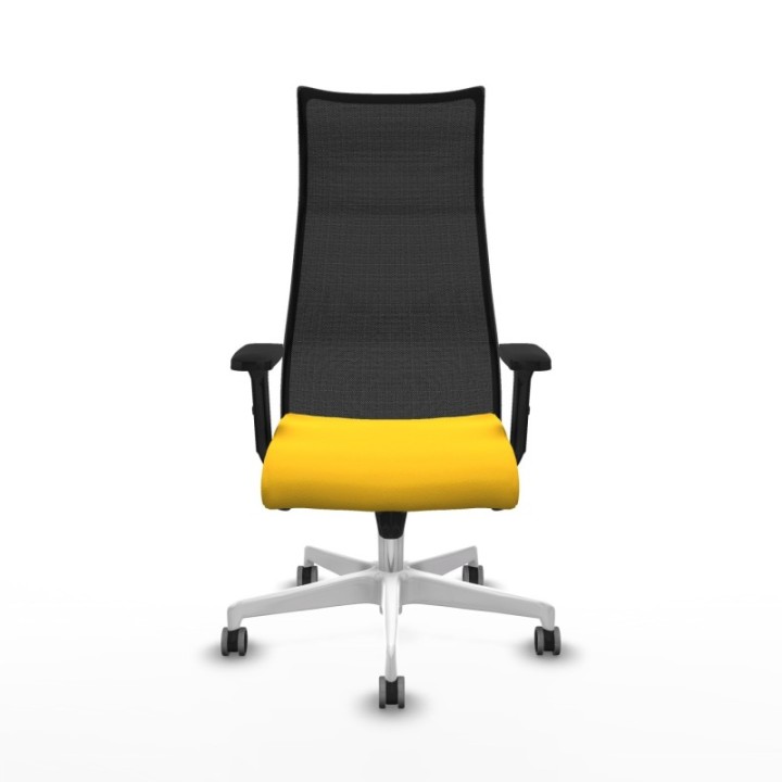 Albacete malla sincro malla negra similpiel amarillo brazos 2D base blanca ruedas 65mm engomadas