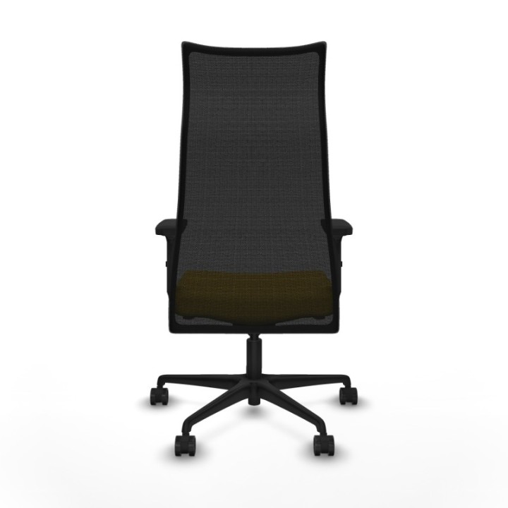 Albacete malla sincro malla negra similpiel amarillo brazos 2D base nailon ruedas 65 mm nailon