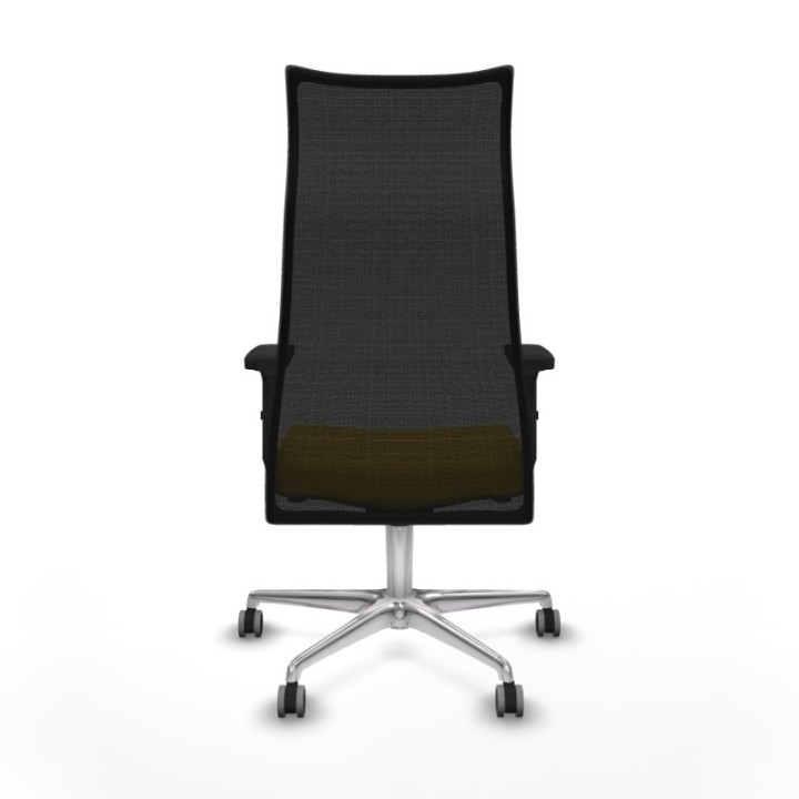 Albacete malla sincro malla negra similpiel amarillo brazos 2D base aluminio ruedas 65mm engomadas